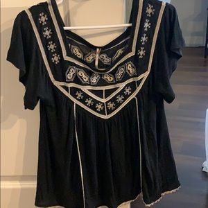 Free people short sleeved peasant top.